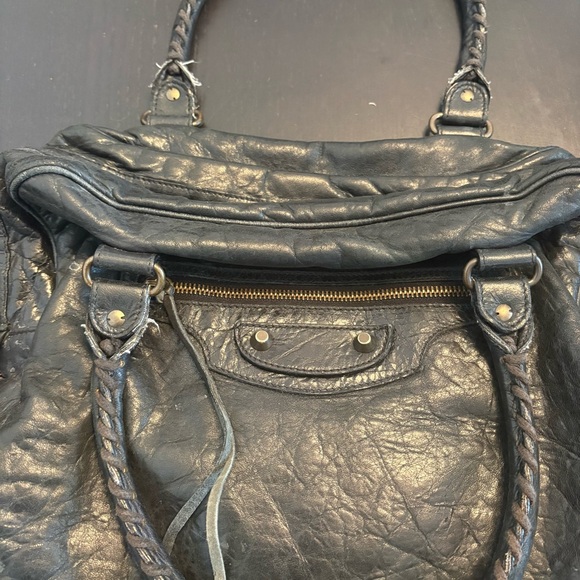 Balenciaga Velo City Black Leather Shoulder Tote Bag - Picture 4 of 15